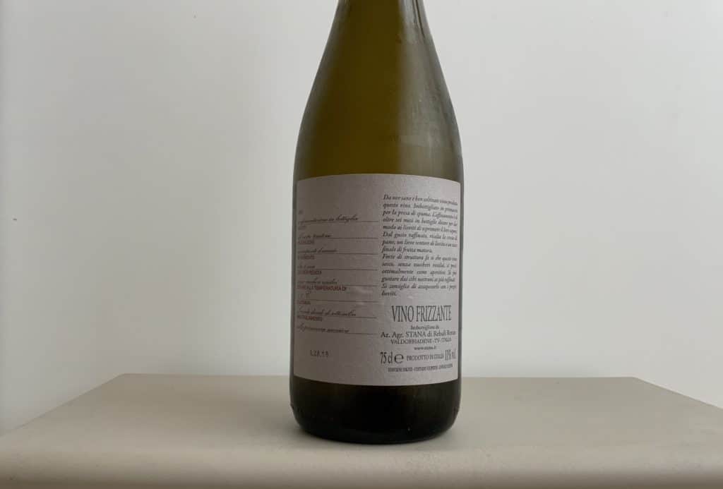 Bouteille du Frizzante sui lieviti tradizionale de Renzo Rebuli